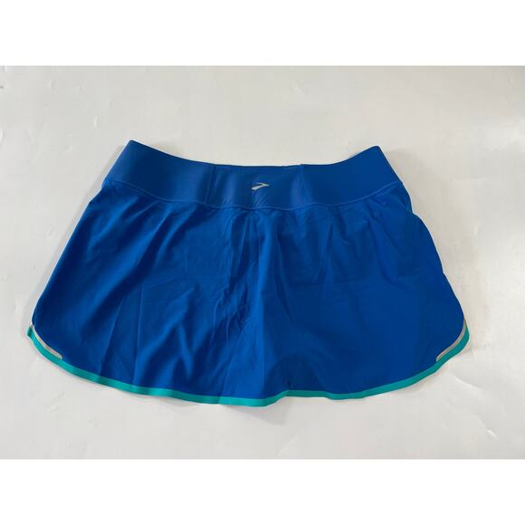 Brooks Running Mini Skort Skirt Womens Large Blue Athleisure Tennis Golf - Picture 2 of 13